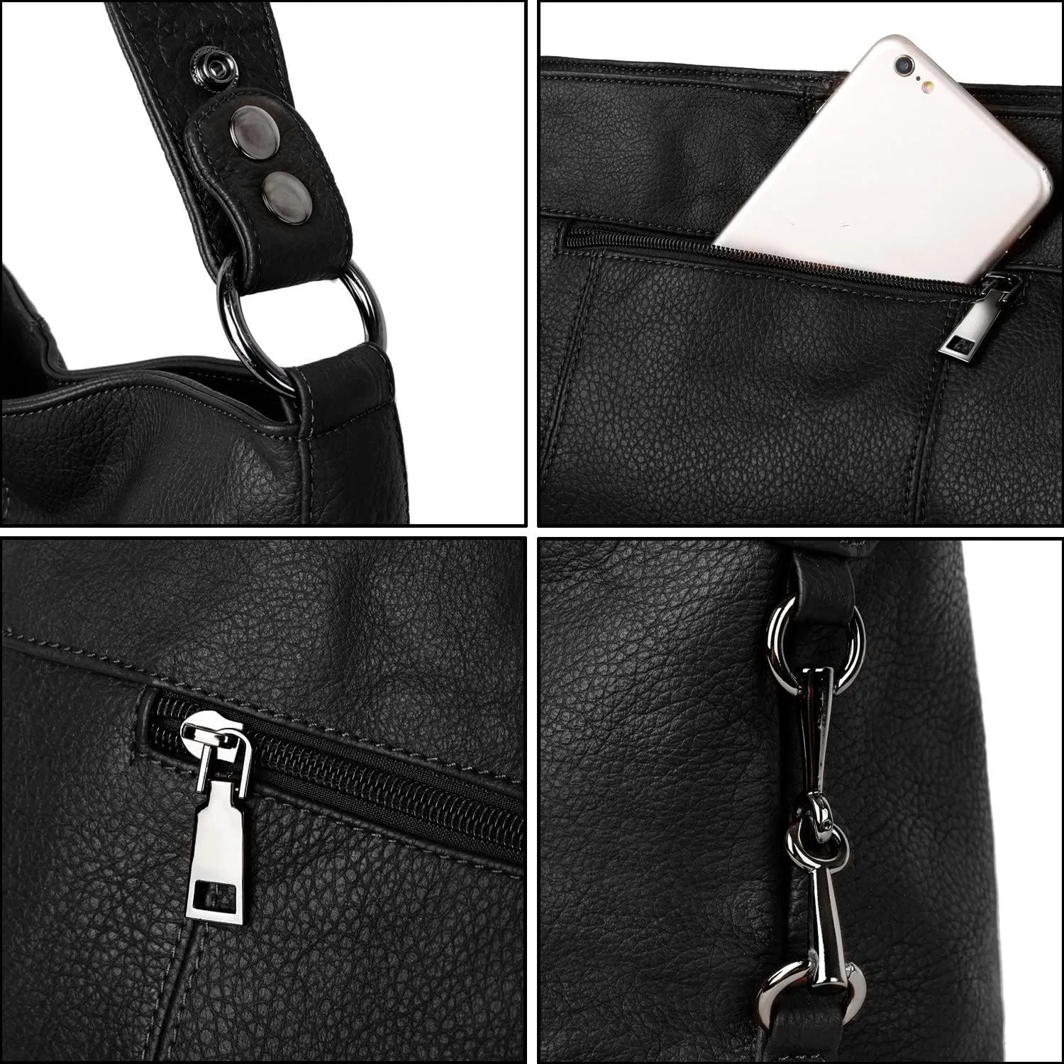 YALUXE Genuine Leather Shoulder Bags Stylish Hobo Handbags Purses Crossbody Bags for Women