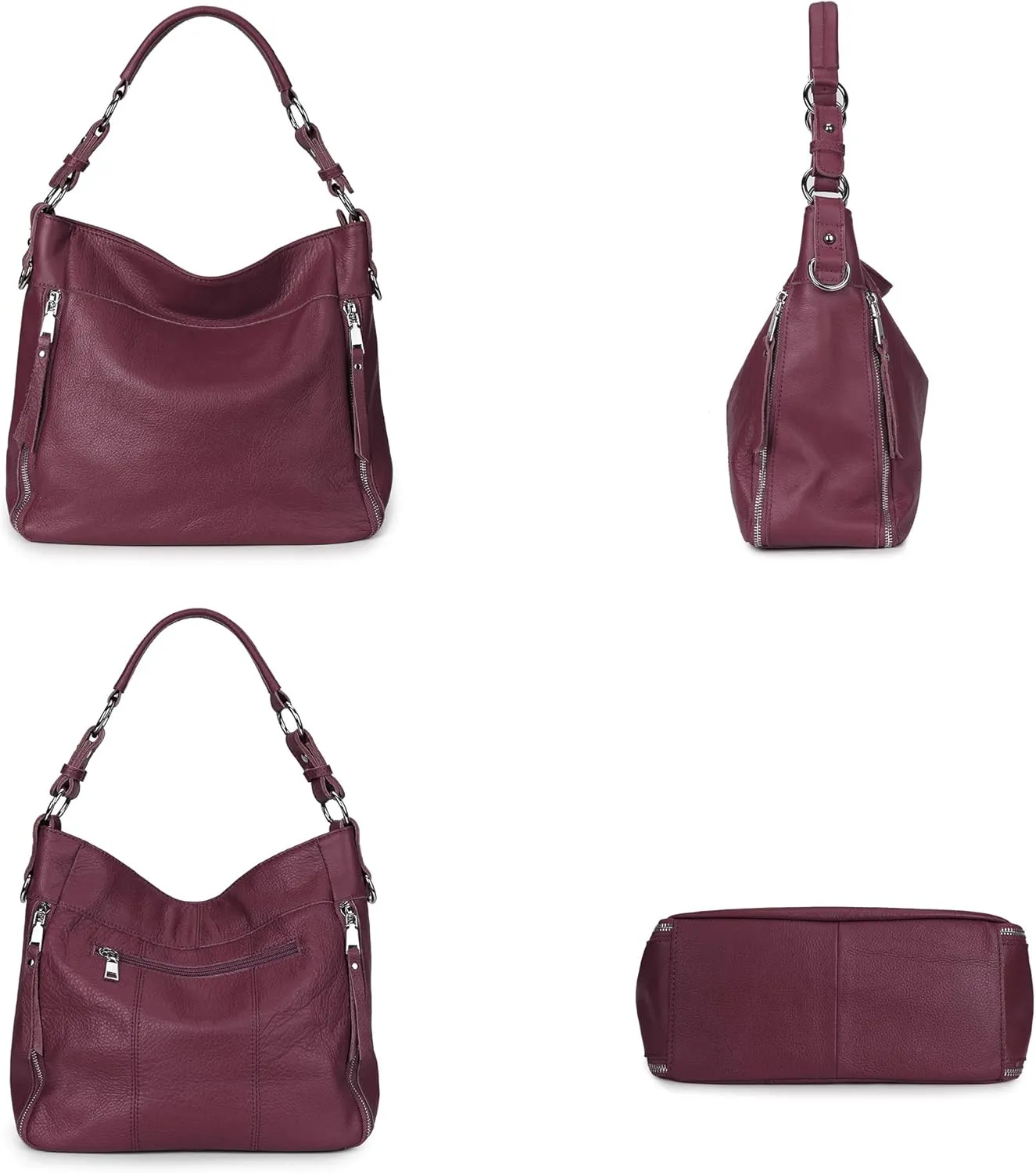 YALUXE Genuine Leather Shoulder Bags Stylish Hobo Handbags Purses Crossbody Bags for Women