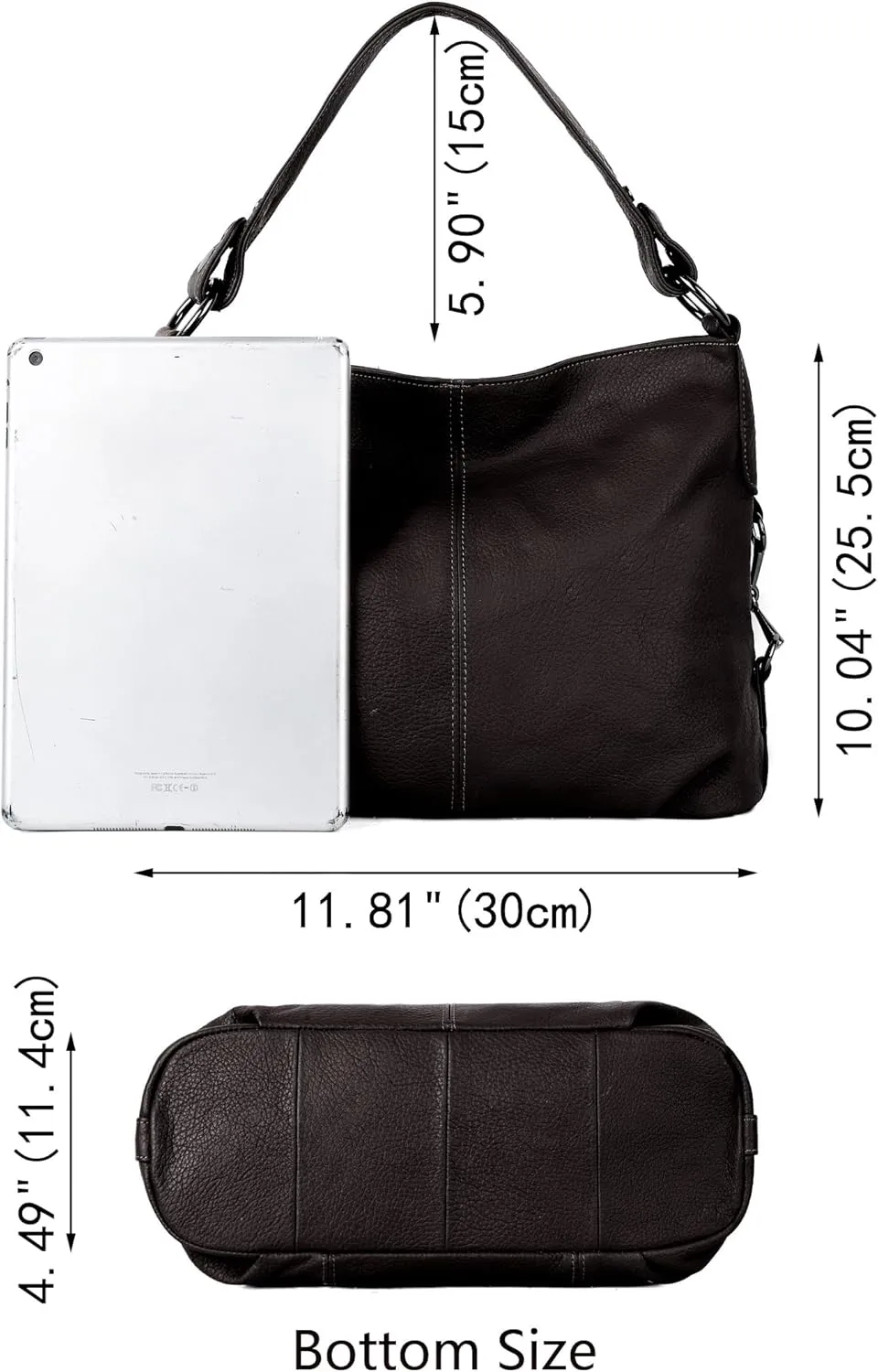 YALUXE Genuine Leather Shoulder Bags Stylish Hobo Handbags Purses Crossbody Bags for Women