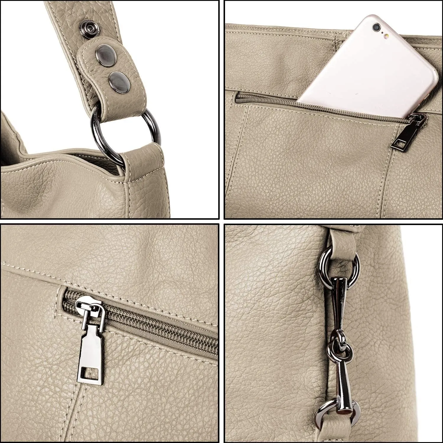YALUXE Genuine Leather Shoulder Bags Stylish Hobo Handbags Purses Crossbody Bags for Women
