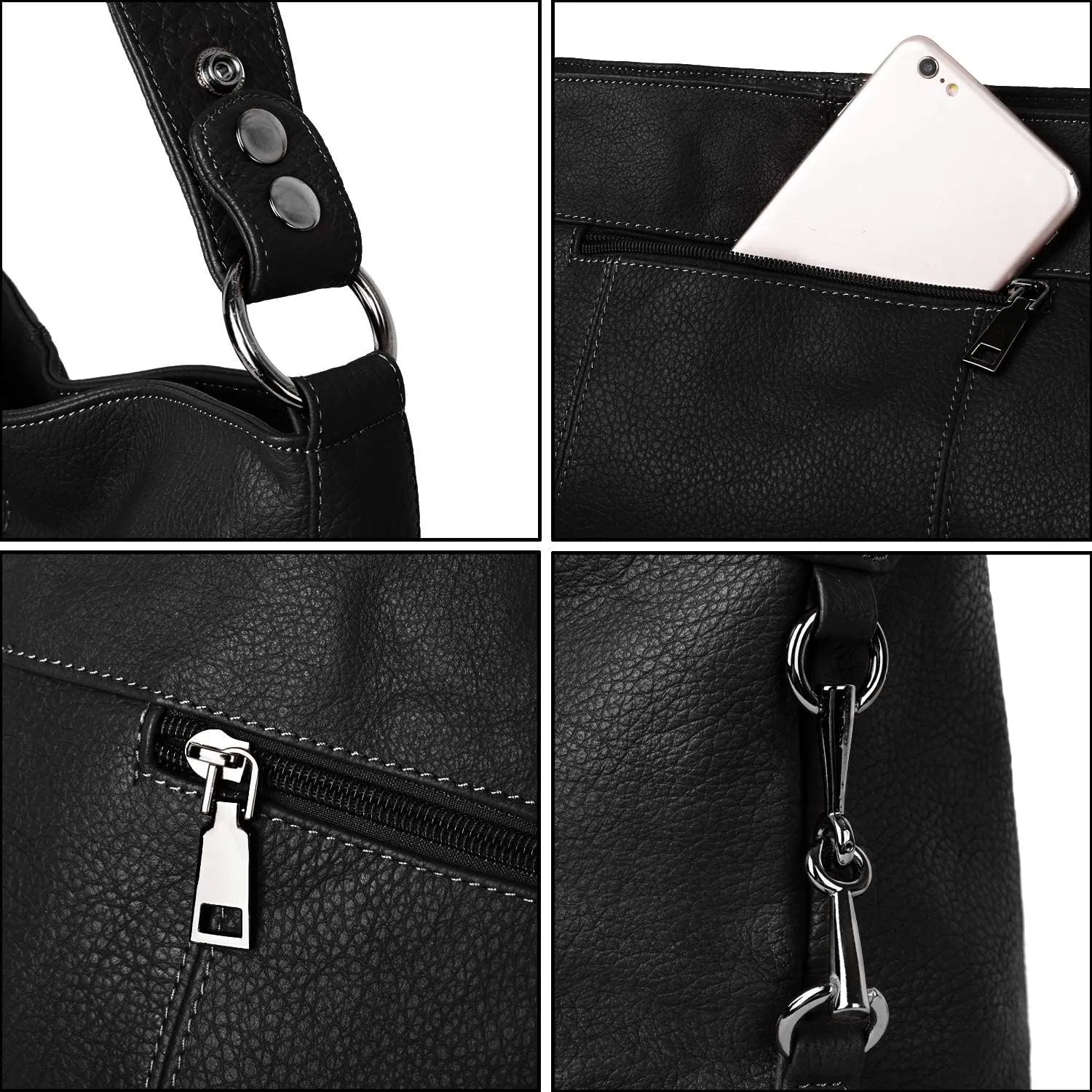 YALUXE Genuine Leather Shoulder Bags Stylish Hobo Handbags Purses Crossbody Bags for Women