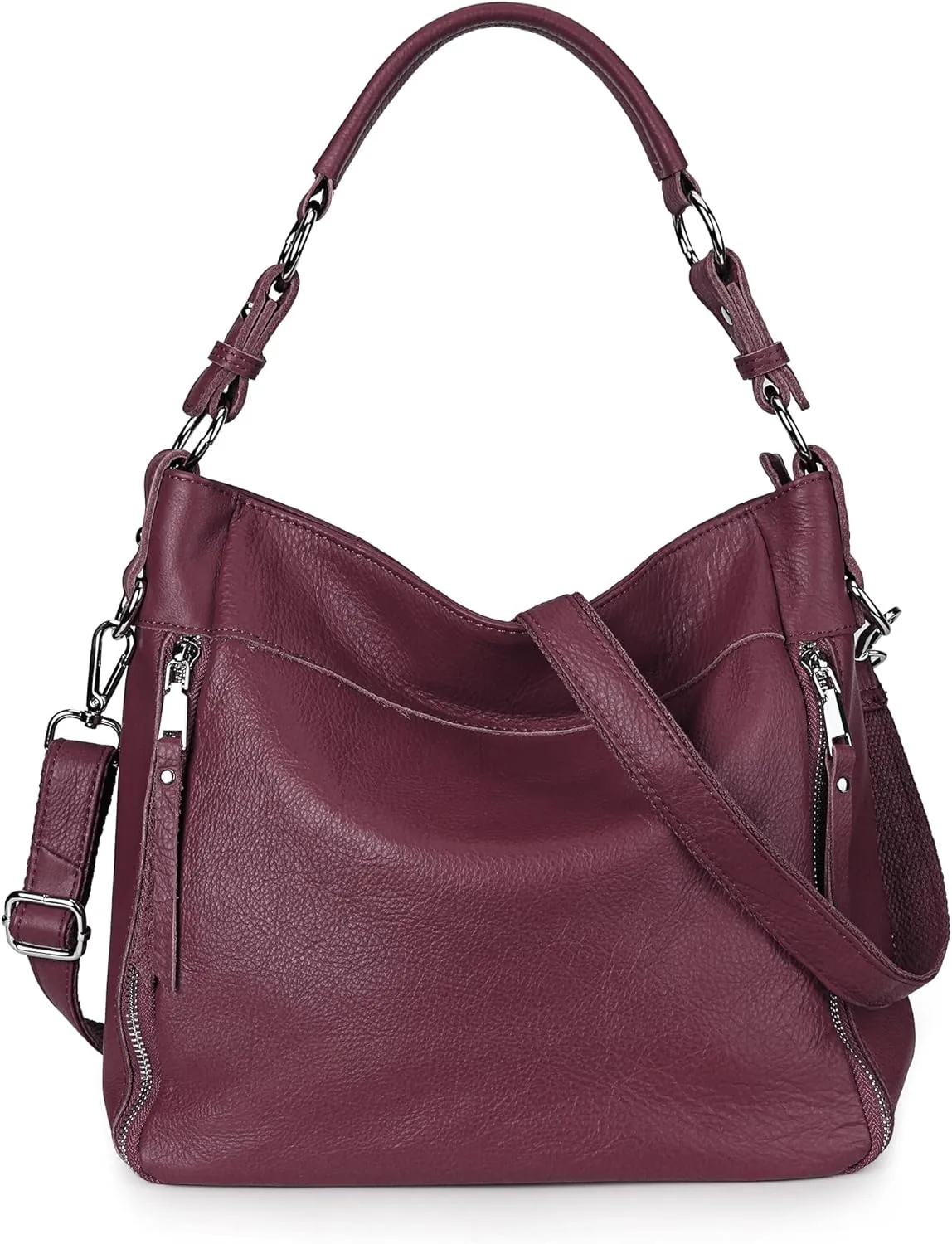 YALUXE Genuine Leather Shoulder Bags Stylish Hobo Handbags Purses Crossbody Bags for Women