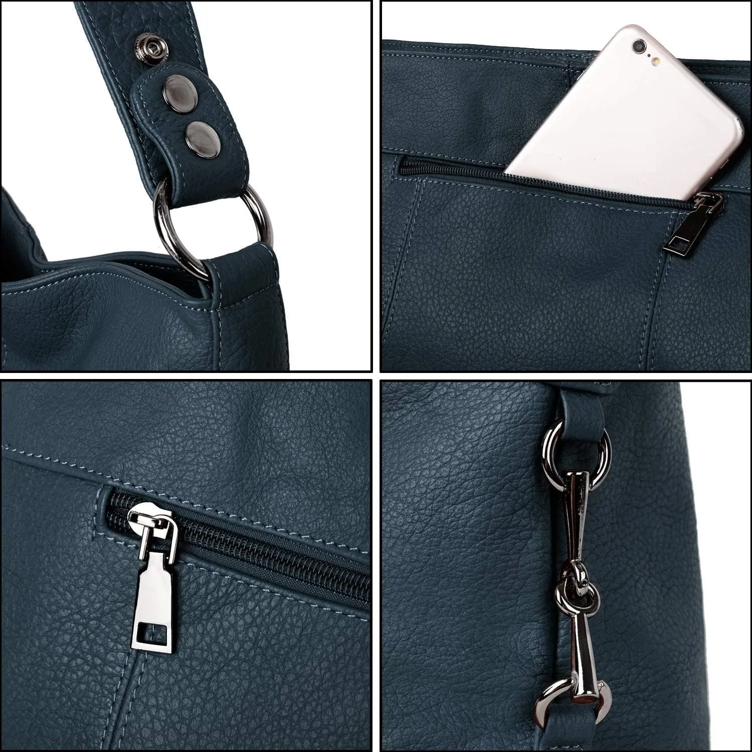 YALUXE Genuine Leather Shoulder Bags Stylish Hobo Handbags Purses Crossbody Bags for Women