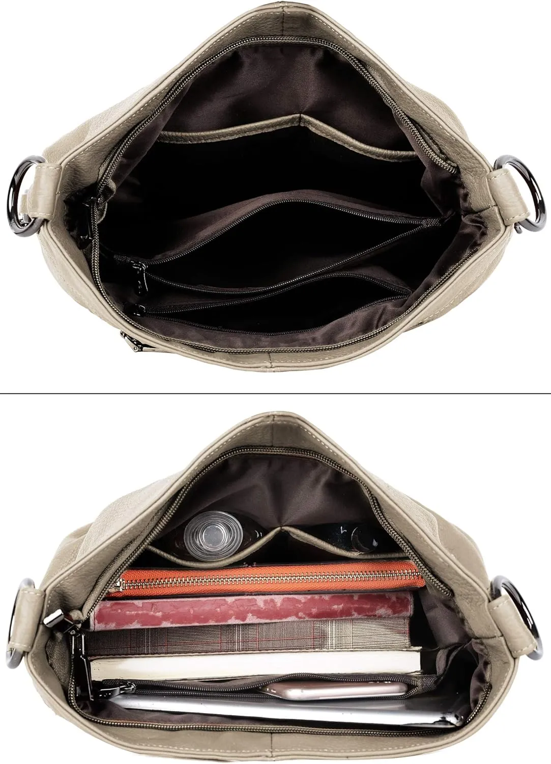 YALUXE Genuine Leather Shoulder Bags Stylish Hobo Handbags Purses Crossbody Bags for Women