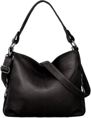 YALUXE Genuine Leather Shoulder Bags Stylish Hobo Handbags Purses Crossbody Bags for Women