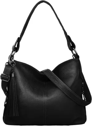 YALUXE Genuine Leather Shoulder Bags Stylish Hobo Handbags Purses Crossbody Bags for Women