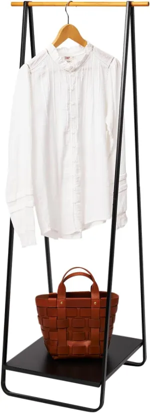 Yamazaki Home Tower Freestanding Coat Hanger Clothes Rack With Shelf, 55" - Steel