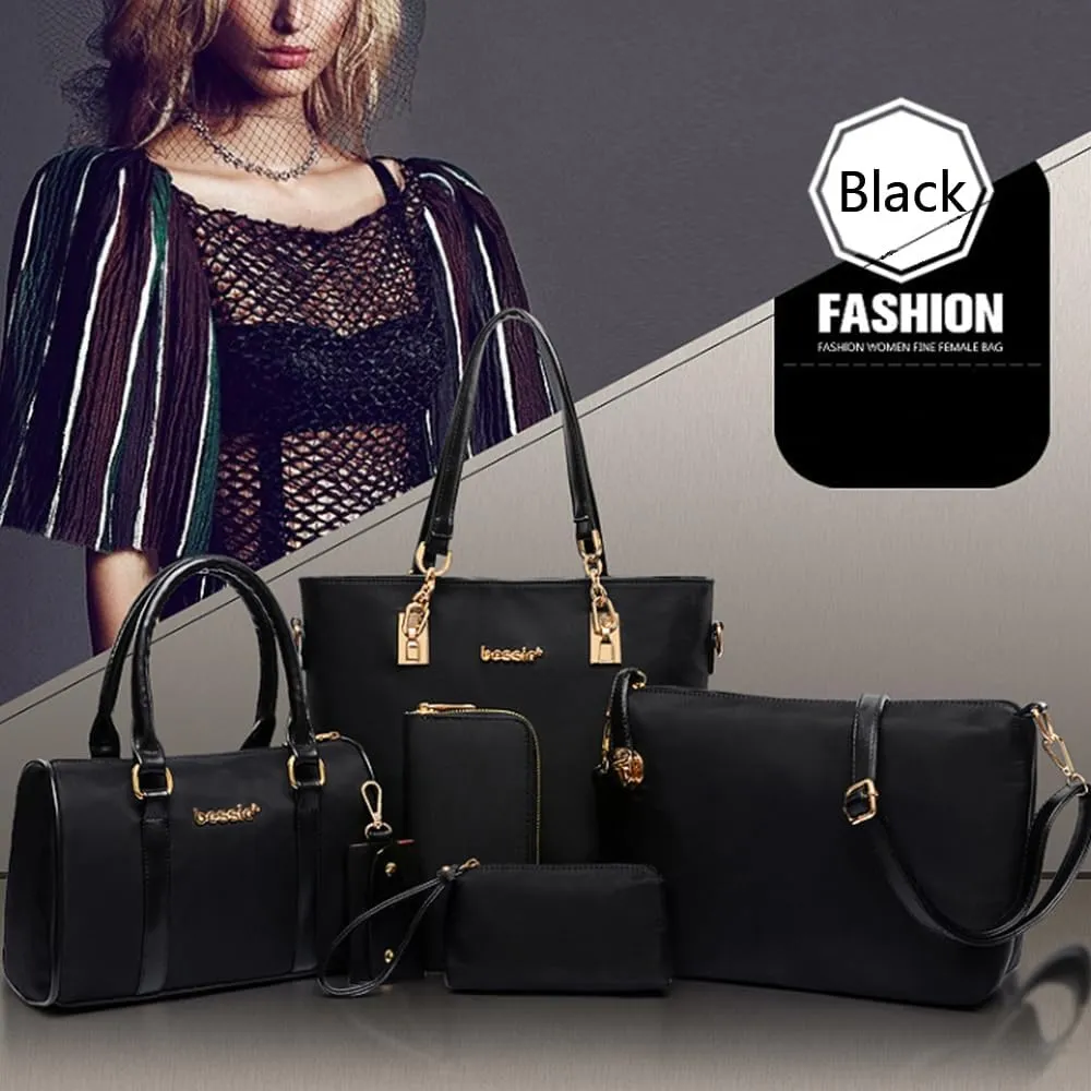 YAQUNICER 6pcs Tote Purses and Handbags Set for Women Top Handle Satchel Shoulder Crossbody Bag Clutch Wallet