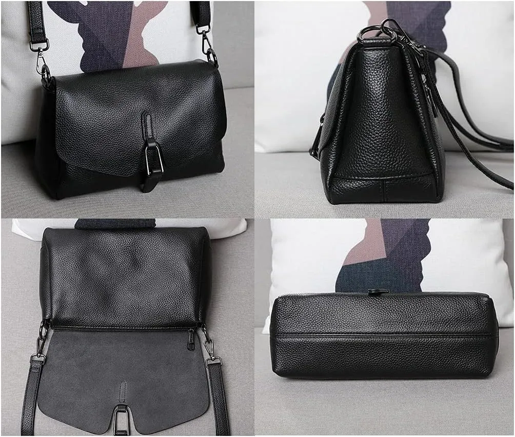 YAQUNICER Women Synthetic PU Cowhide Bag Shoulder Diagonal Fashionable Versatile Large-capacity Soft Leather Purse Handbags