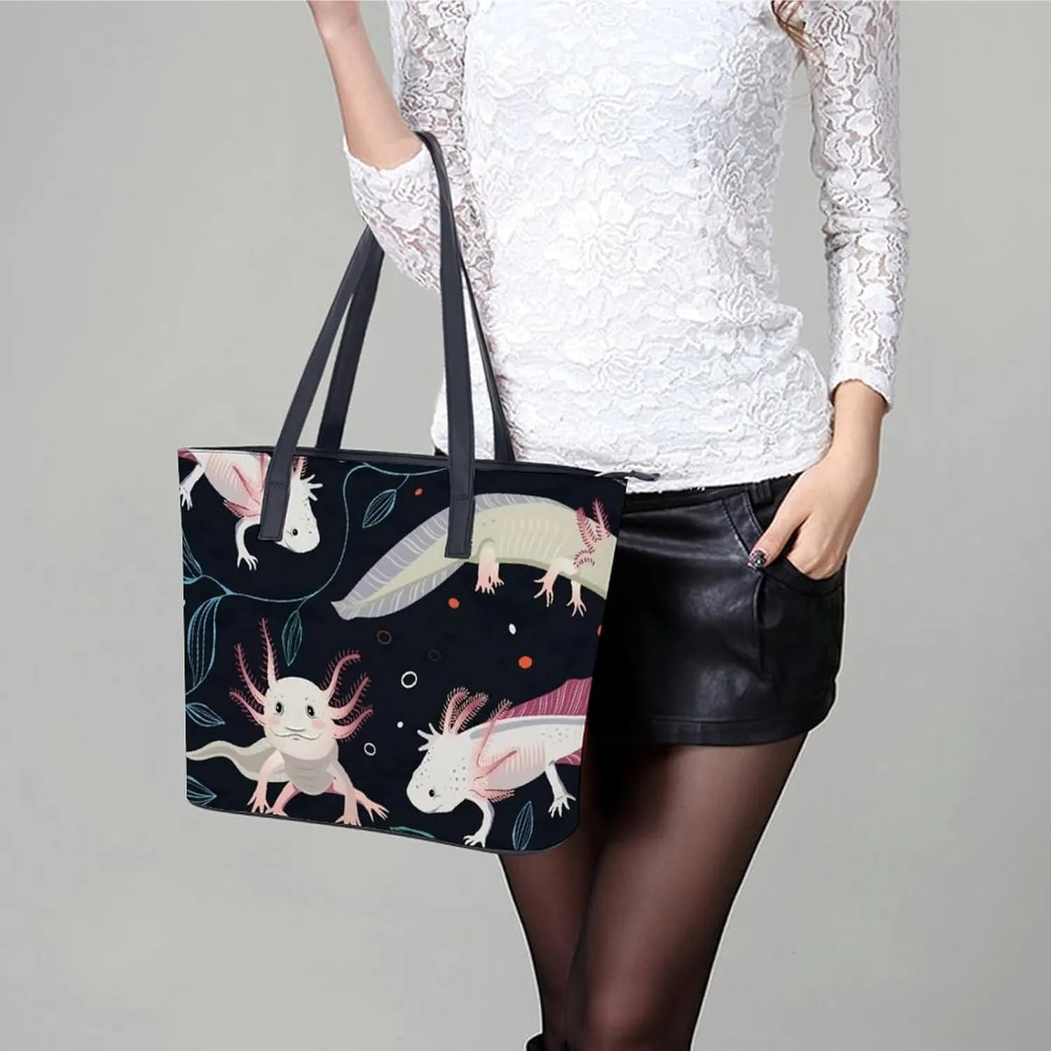 Yellow Classic Rubber Duck Large Capacity Portable Leather Handbag