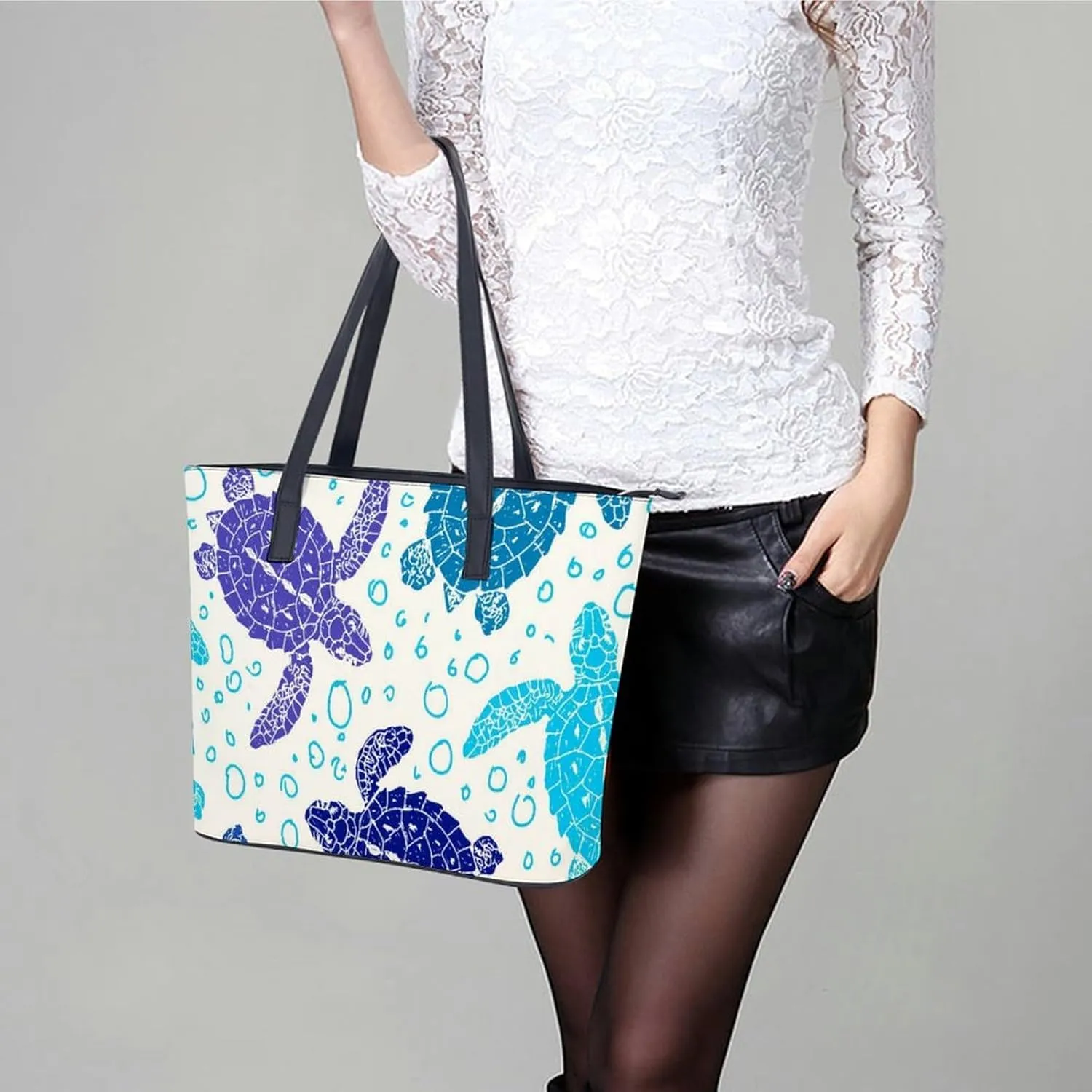 Yellow Classic Rubber Duck Large Capacity Portable Leather Handbag