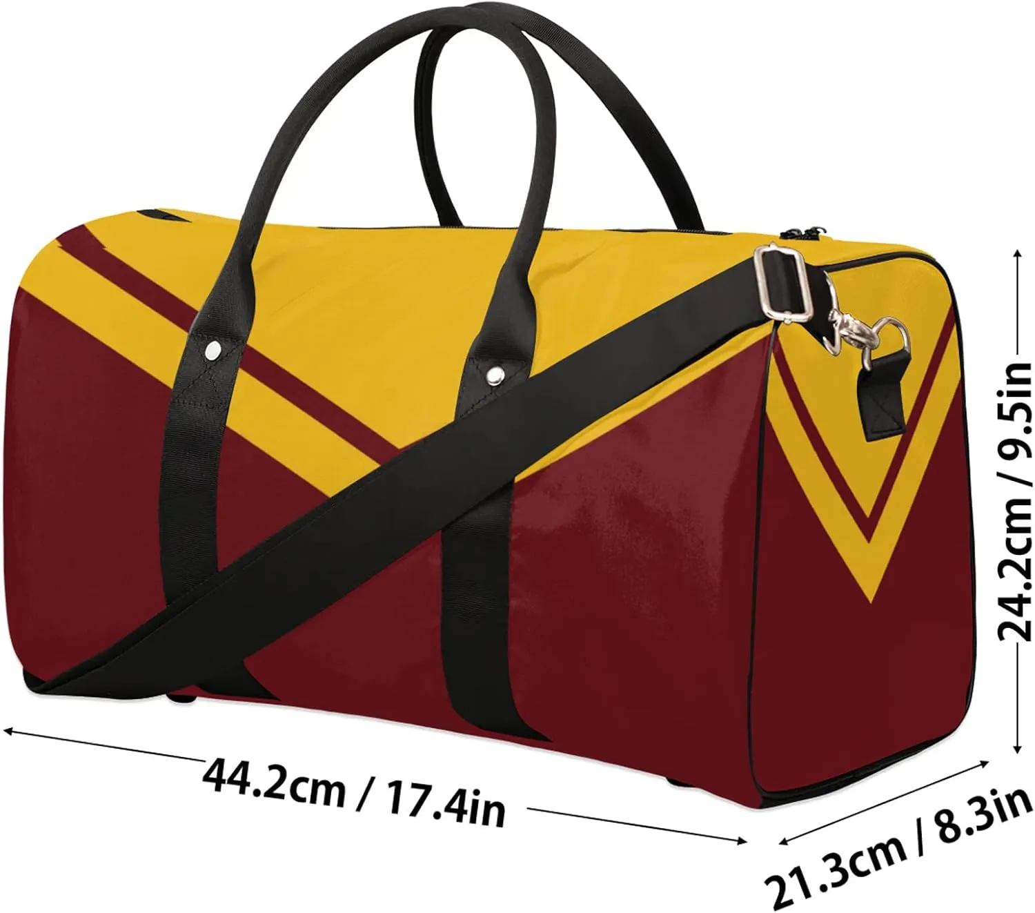 Yellow Red Cheer Travel Duffle Bag for Women Men, Carry On Overnight Bag, Weekend Travel Duffel Tote Bags for Trips Sport Hospital