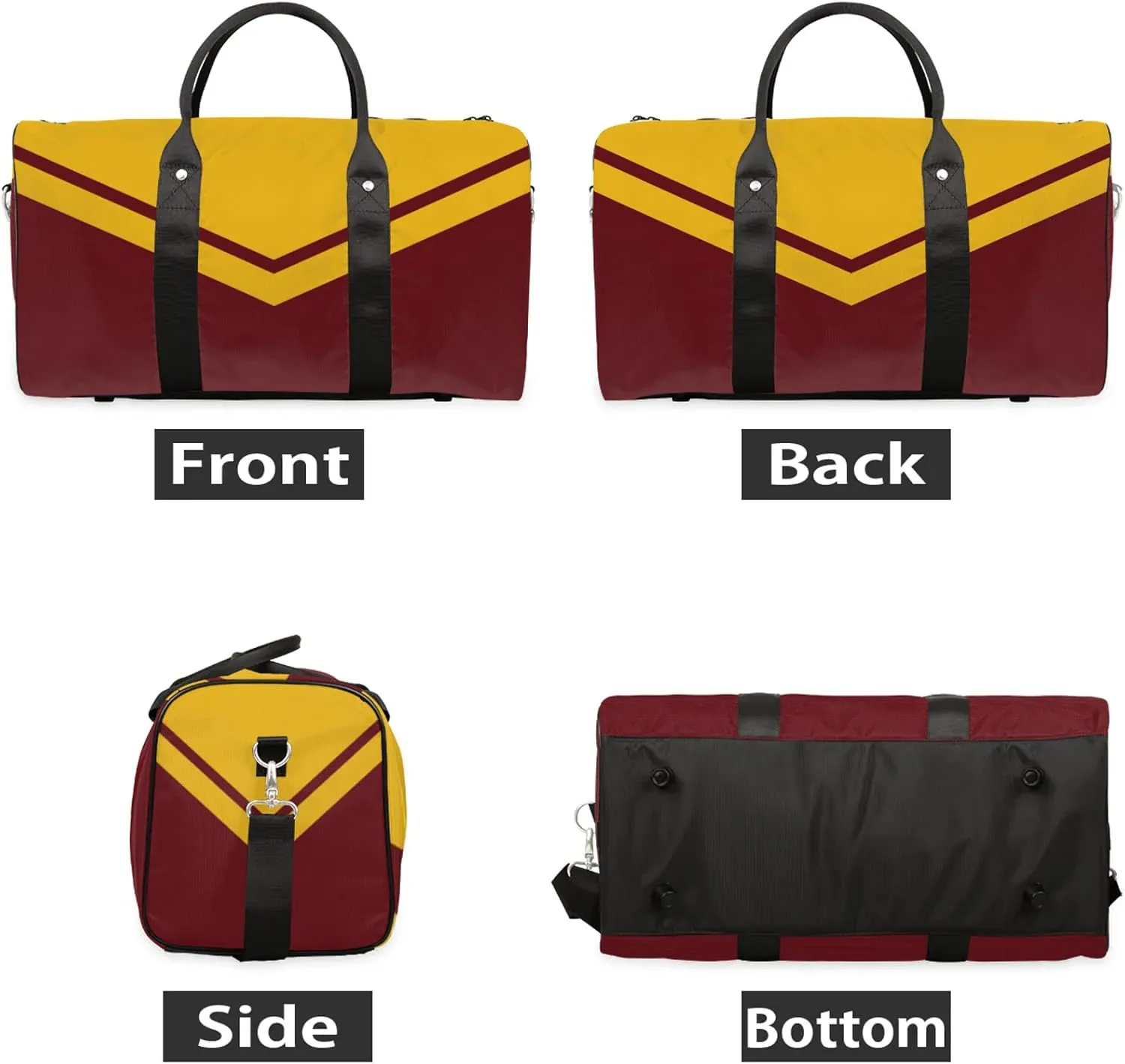 Yellow Red Cheer Travel Duffle Bag for Women Men, Carry On Overnight Bag, Weekend Travel Duffel Tote Bags for Trips Sport Hospital