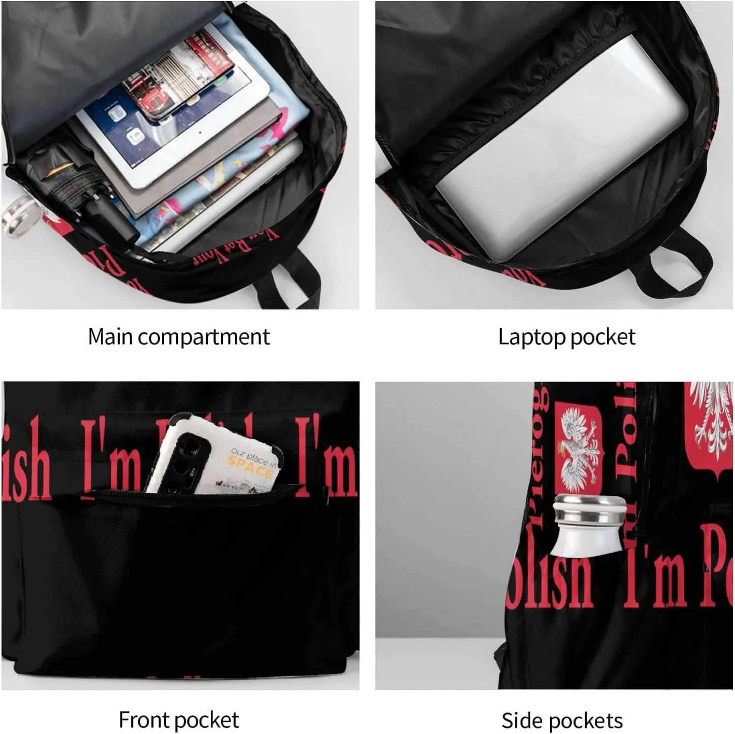 You Bet Your Pierogi I'm Polish Laptop Backpack Work Travel Backpacks Business Rucksack Casual Outdoor Daypack with Adjustable Strap Bags for Sports Office Gym Hiking