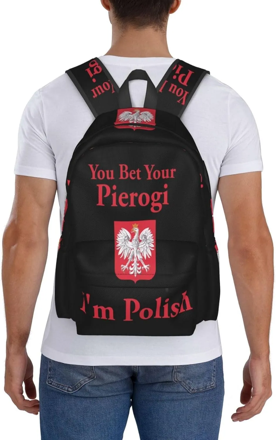 You Bet Your Pierogi I'm Polish Laptop Backpack Work Travel Backpacks Business Rucksack Casual Outdoor Daypack with Adjustable Strap Bags for Sports Office Gym Hiking