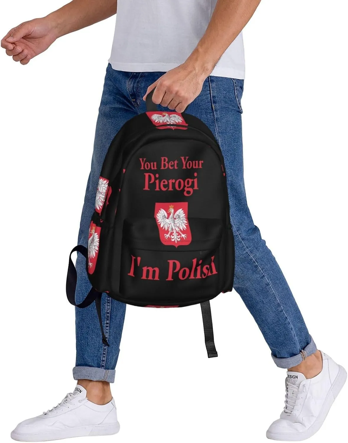 You Bet Your Pierogi I'm Polish Laptop Backpack Work Travel Backpacks Business Rucksack Casual Outdoor Daypack with Adjustable Strap Bags for Sports Office Gym Hiking