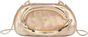 YYW Acrylic Purses Evening Clutch Bag Marbling Handbag for Women Shoulder Bag for Party Wedding Prom