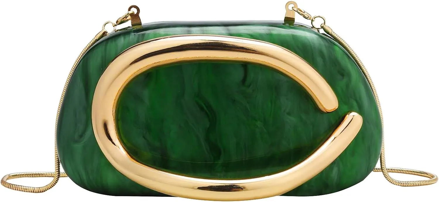 YYW Acrylic Purses Evening Clutch Bag Marbling Handbag for Women Shoulder Bag for Party Wedding Prom
