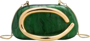 YYW Acrylic Purses Evening Clutch Bag Marbling Handbag for Women Shoulder Bag for Party Wedding Prom