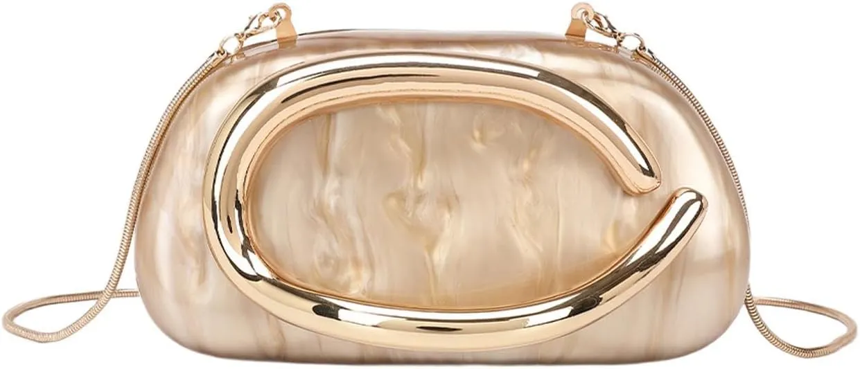 YYW Acrylic Purses Evening Clutch Bag Marbling Handbag for Women Shoulder Bag for Party Wedding Prom