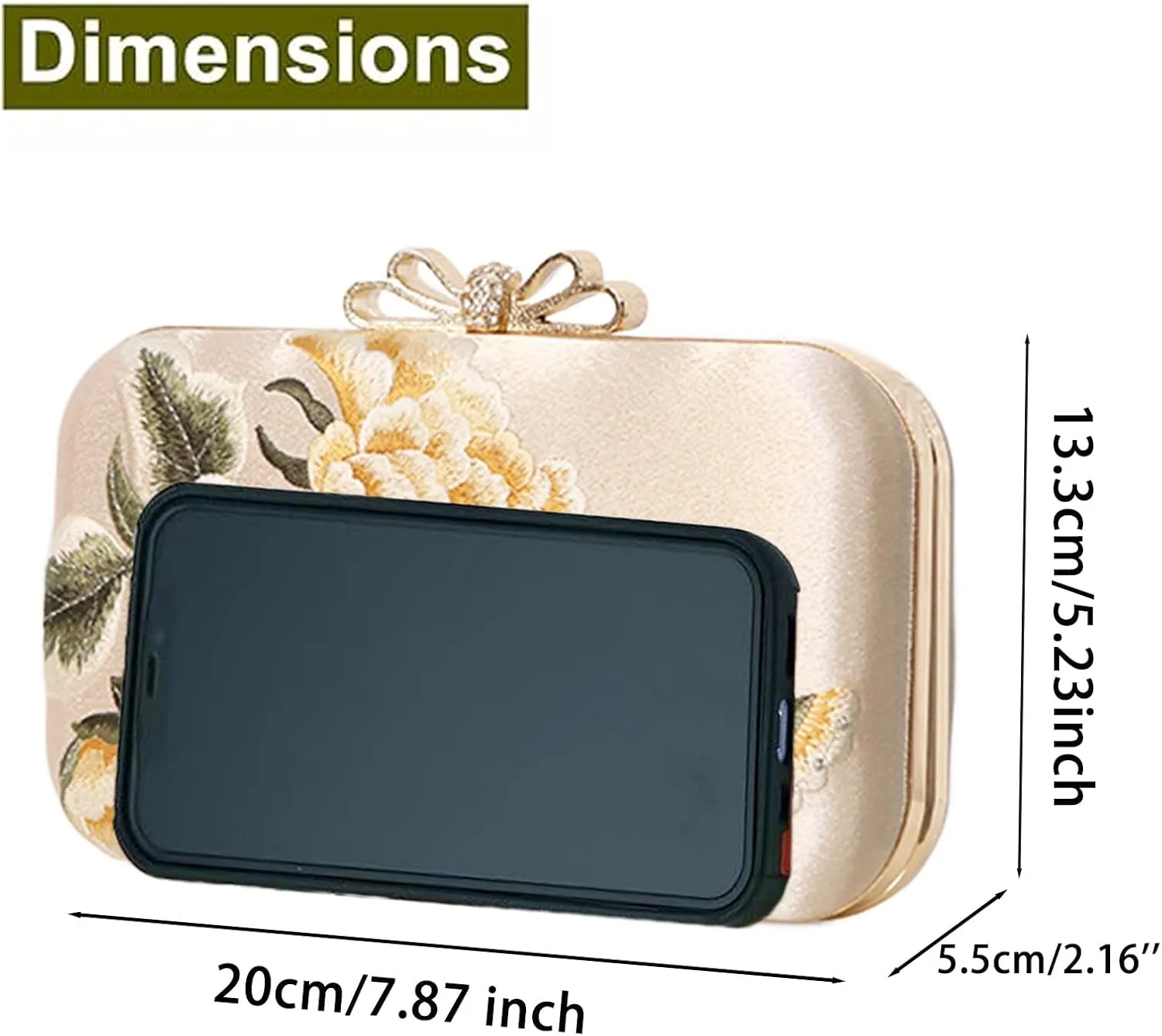 YYW Clutch Purse Women Evening Handbag Top Handle Purse Crossbody Shoulder Bag for Wedding Party Prom