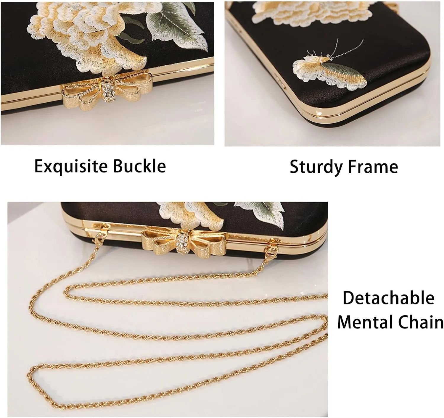 YYW Clutch Purse Women Evening Handbag Top Handle Purse Crossbody Shoulder Bag for Wedding Party Prom