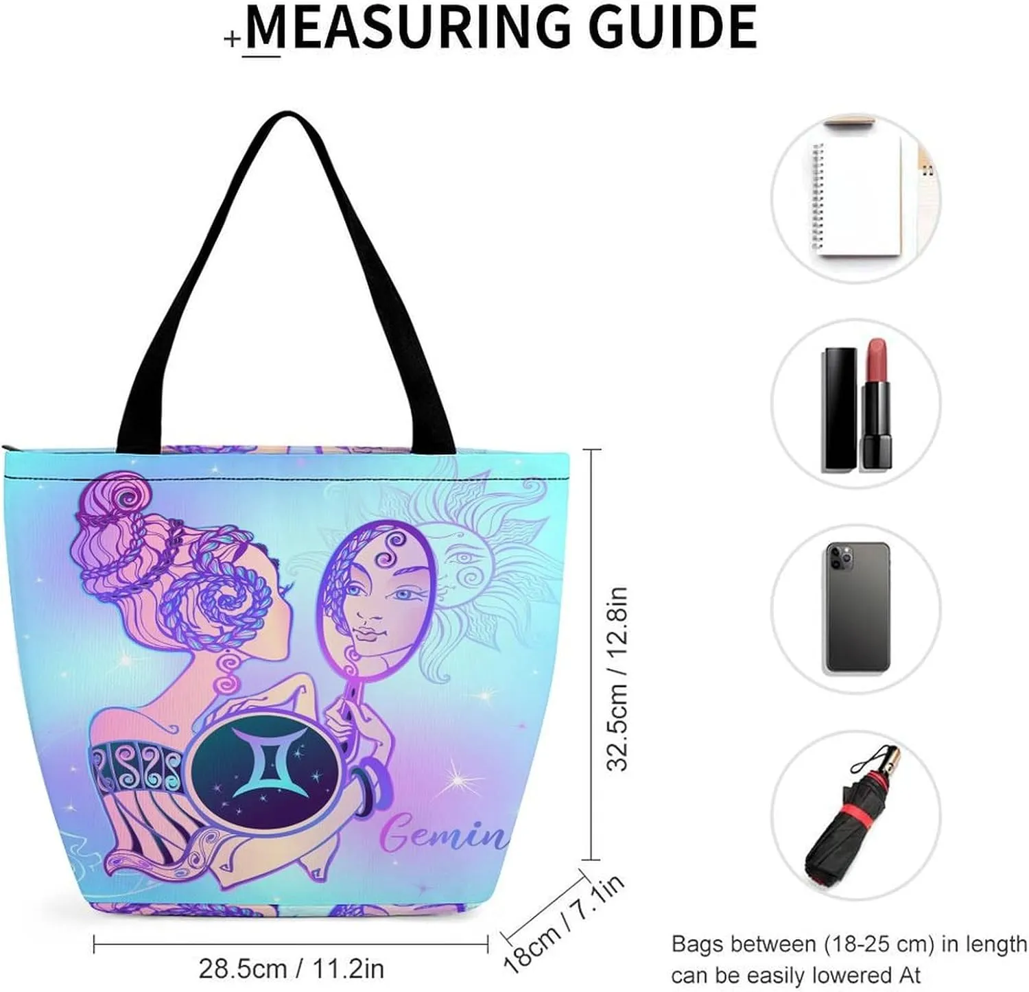Zodiac Sign Virgo Hobo Handbags With Zipper Women's Tote Handbags