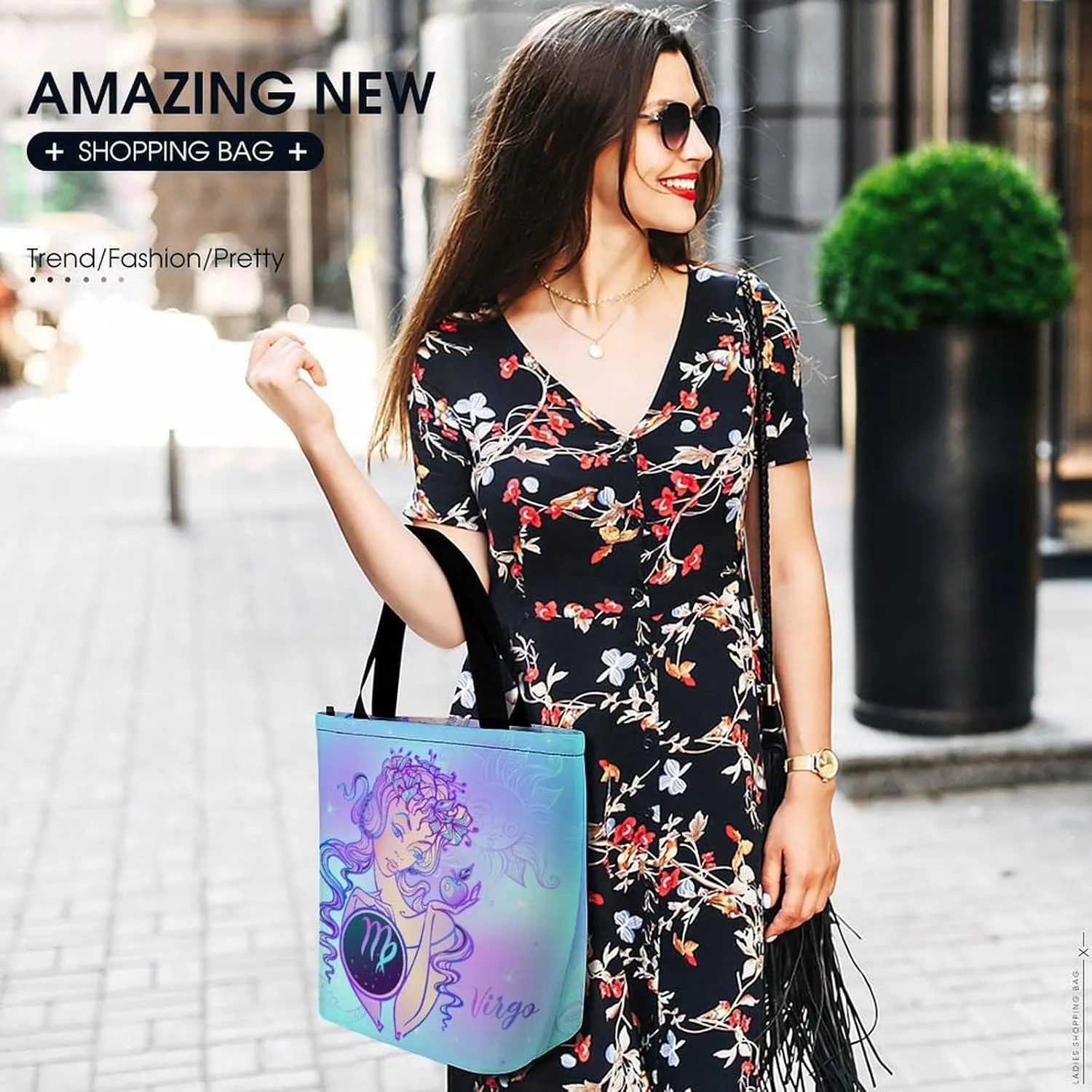 Zodiac Sign Virgo Hobo Handbags With Zipper Women's Tote Handbags