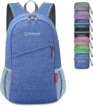 ZOMAKE Ultra Lightweight Packable Backpack 10L, Small Daypack Light Foldable Backpacks Water Resistant Day Bag for Hiking(Dark Blue)