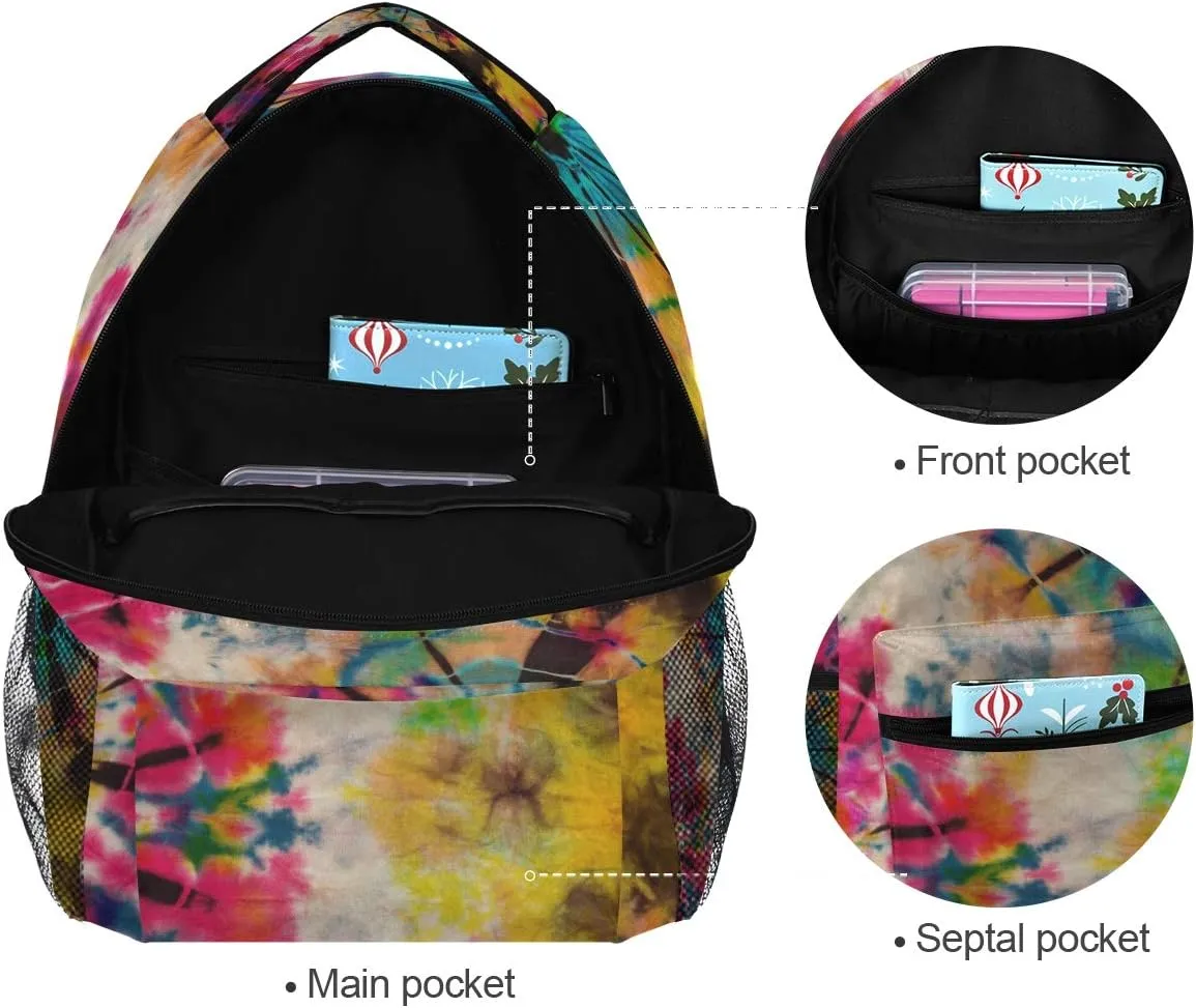 ZZKKO Tribal Ethnic Tie Dye Boys Girls School Computer Backpacks Book Bag Travel Hiking Camping Daypack